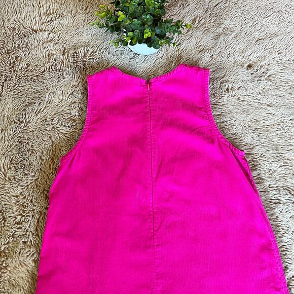Hanna Andersson Pink Corduroy Sleeveless Embroidered Floral Dress Size: 10 - Picture 12 of 13